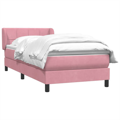 Boxspringbett mit Matratze Rosa 80x220 cm Samt