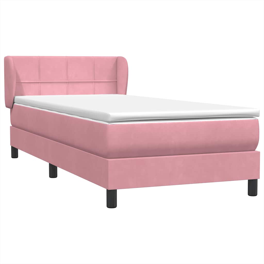 Boxspringbett mit Matratze Rosa 80x220 cm Samt