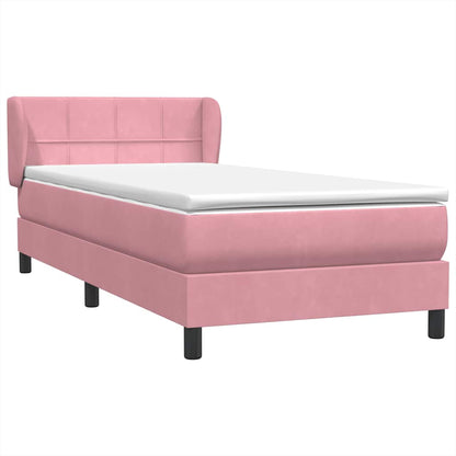 Boxspringbett mit Matratze Rosa 80x220 cm Samt