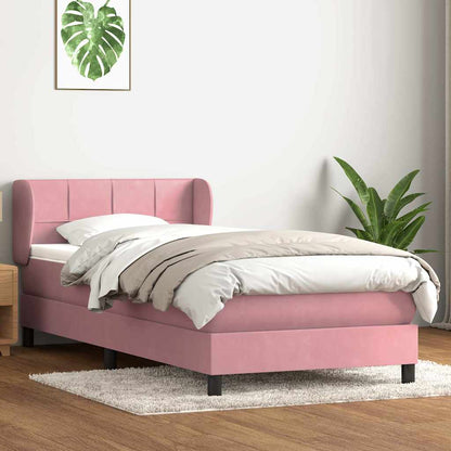 Boxspringbett mit Matratze Rosa 80x220 cm Samt