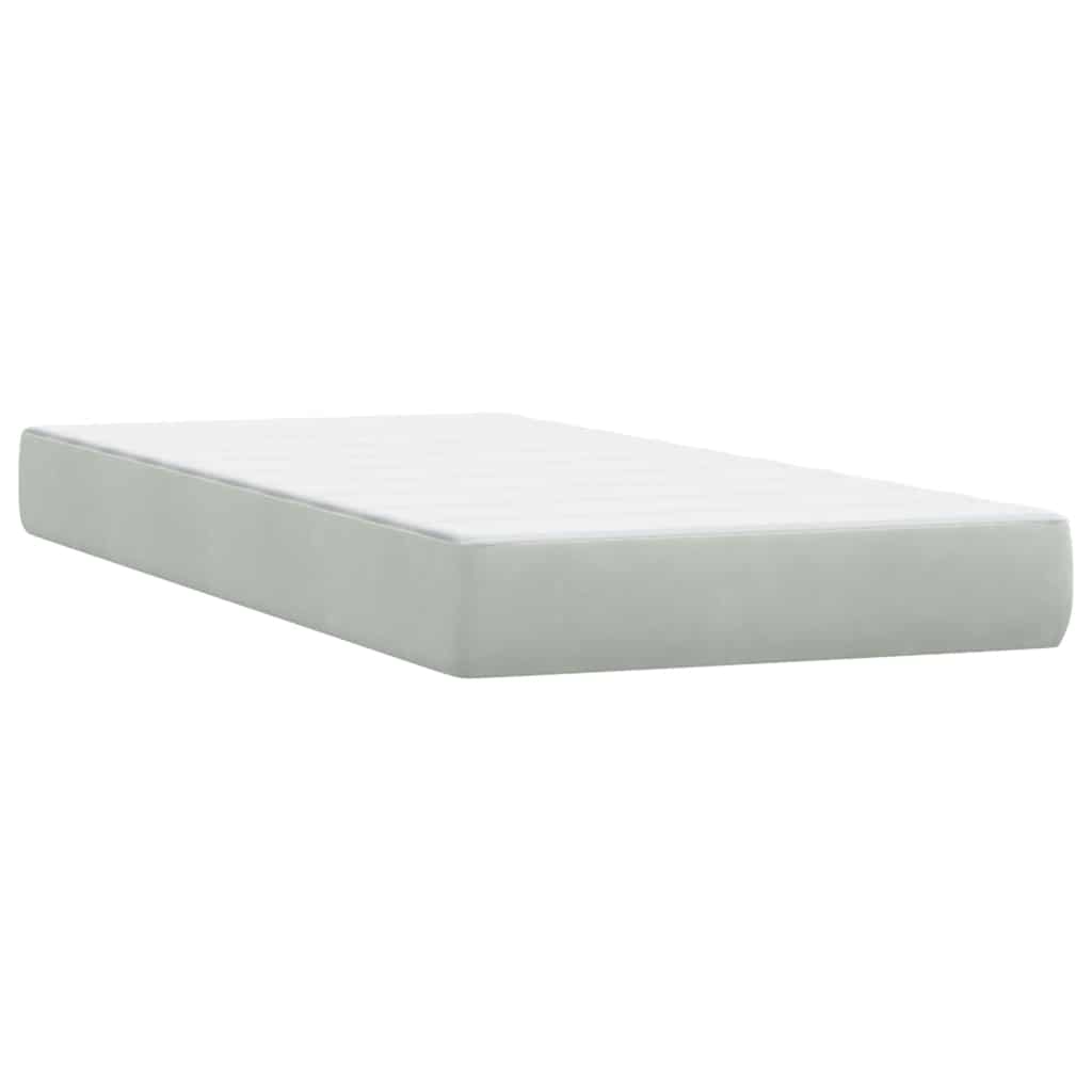 Boxspringbett mit Matratze Hellgrau 90x220 cm Samt