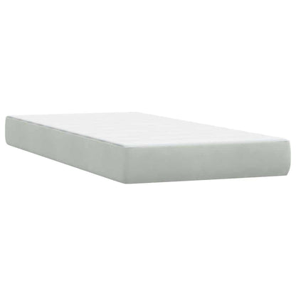 Boxspringbett mit Matratze Hellgrau 90x220 cm Samt