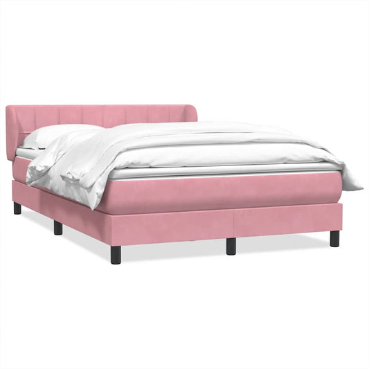 Boxspringbett mit Matratze Rosa 140x220 cm Samt
