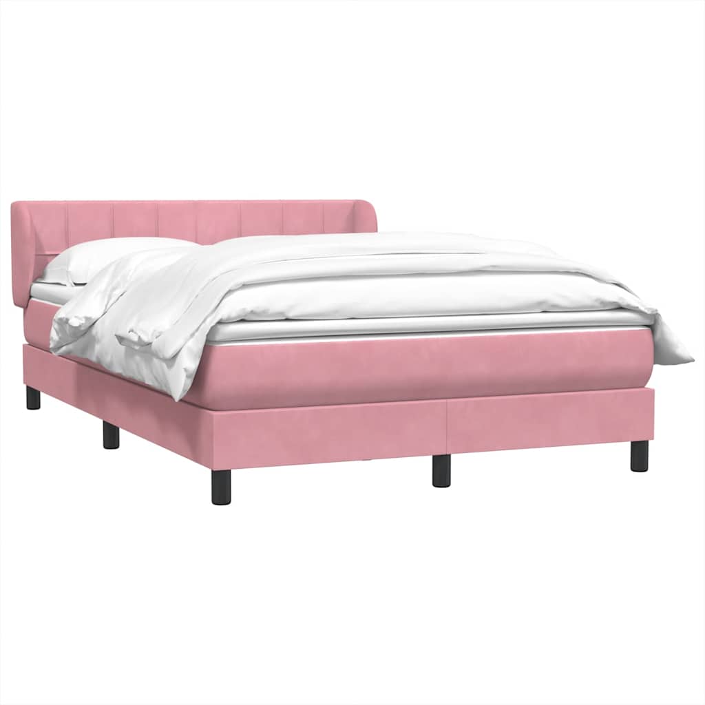 Boxspringbett mit Matratze Rosa 140x220 cm Samt