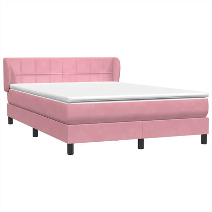 Boxspringbett mit Matratze Rosa 140x220 cm Samt