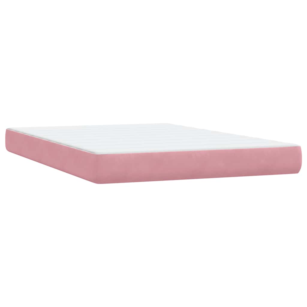 Boxspringbett mit Matratze Rosa 140x220 cm Samt