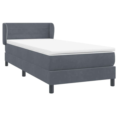 Boxspringbett mit Matratze Dunkelgrau 80x220 cm Samt