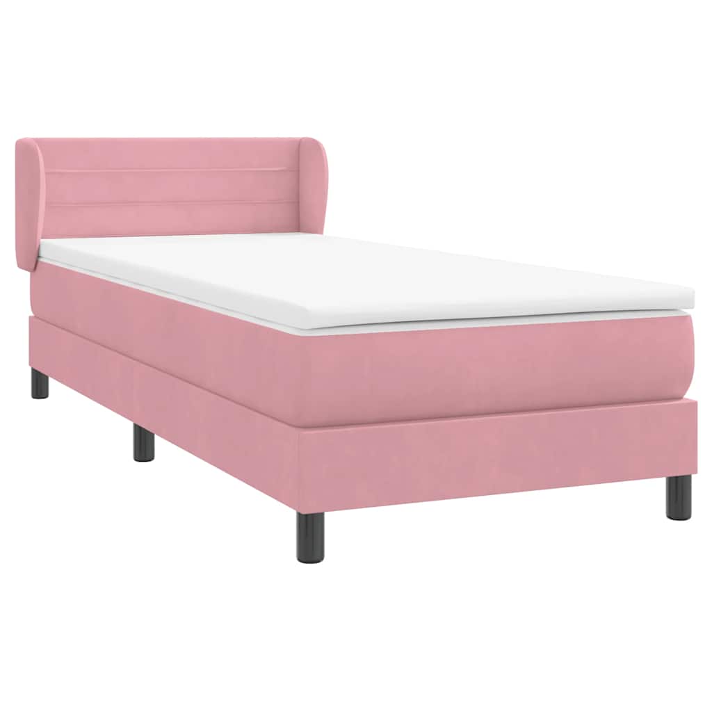 Boxspringbett mit Matratze Rosa 80x220 cm Samt