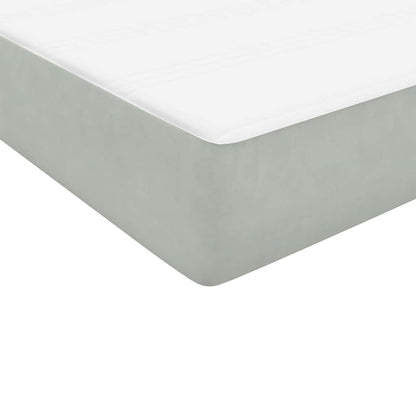 Boxspringbett mit Matratze Hellgrau 90x220 cm Samt