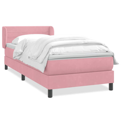 Boxspringbett mit Matratze Rosa 100x220 cm Samt
