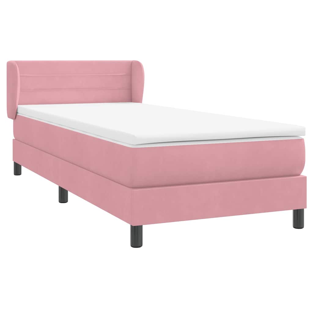 Boxspringbett mit Matratze Rosa 100x220 cm Samt