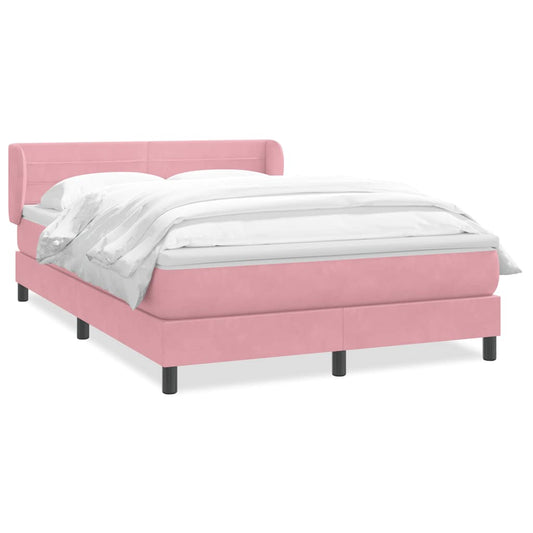 Boxspringbett mit Matratze Rosa 140x220 cm Samt