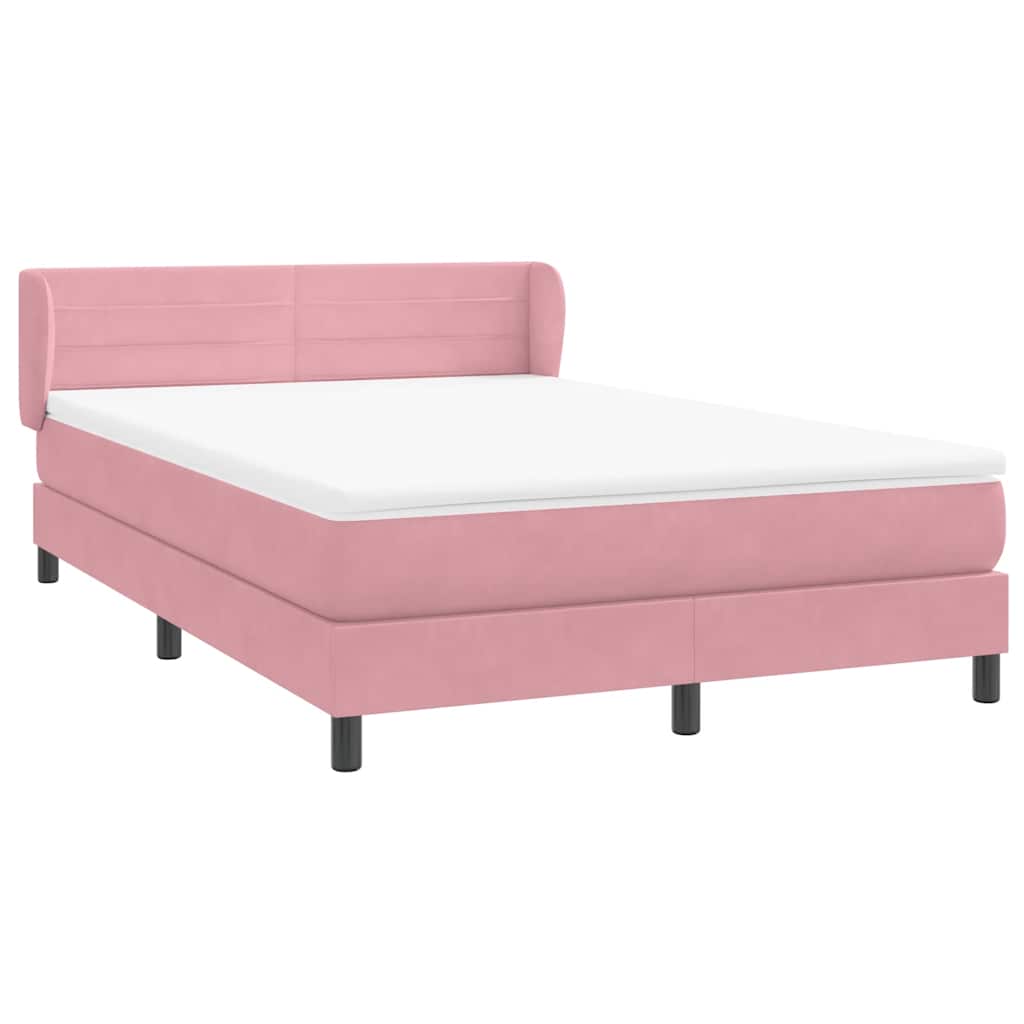 Boxspringbett mit Matratze Rosa 140x220 cm Samt