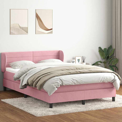 Boxspringbett mit Matratze Rosa 140x220 cm Samt