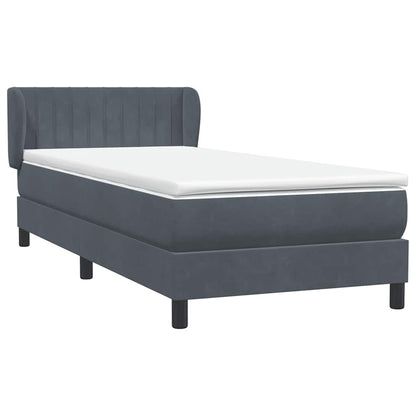 Boxspringbett mit Matratze Dunkelgrau 80x210 cm Samt