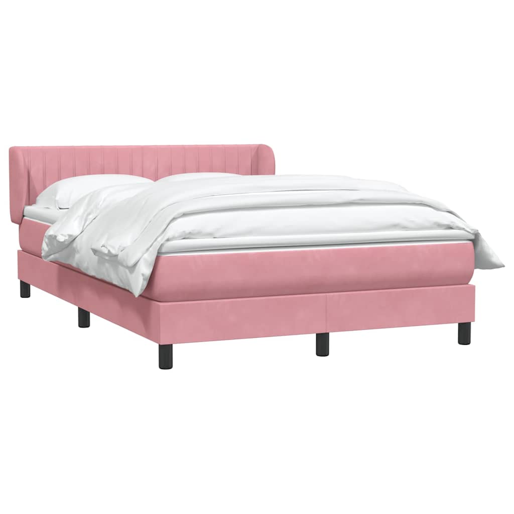 Boxspringbett mit Matratze Rosa 140x210 cm Samt