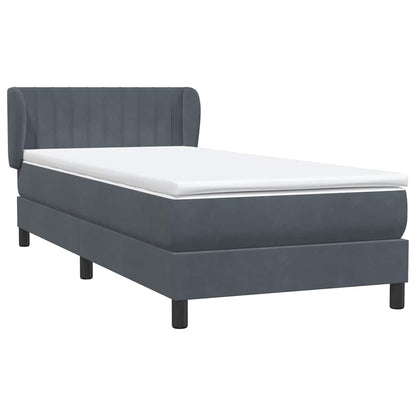 Boxspringbett mit Matratze Dunkelgrau 80x220 cm Samt