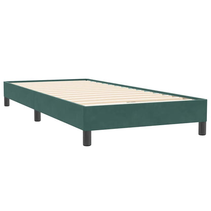 Boxspringbett mit Matratze Dunkelgrün 80x220 cm Samt