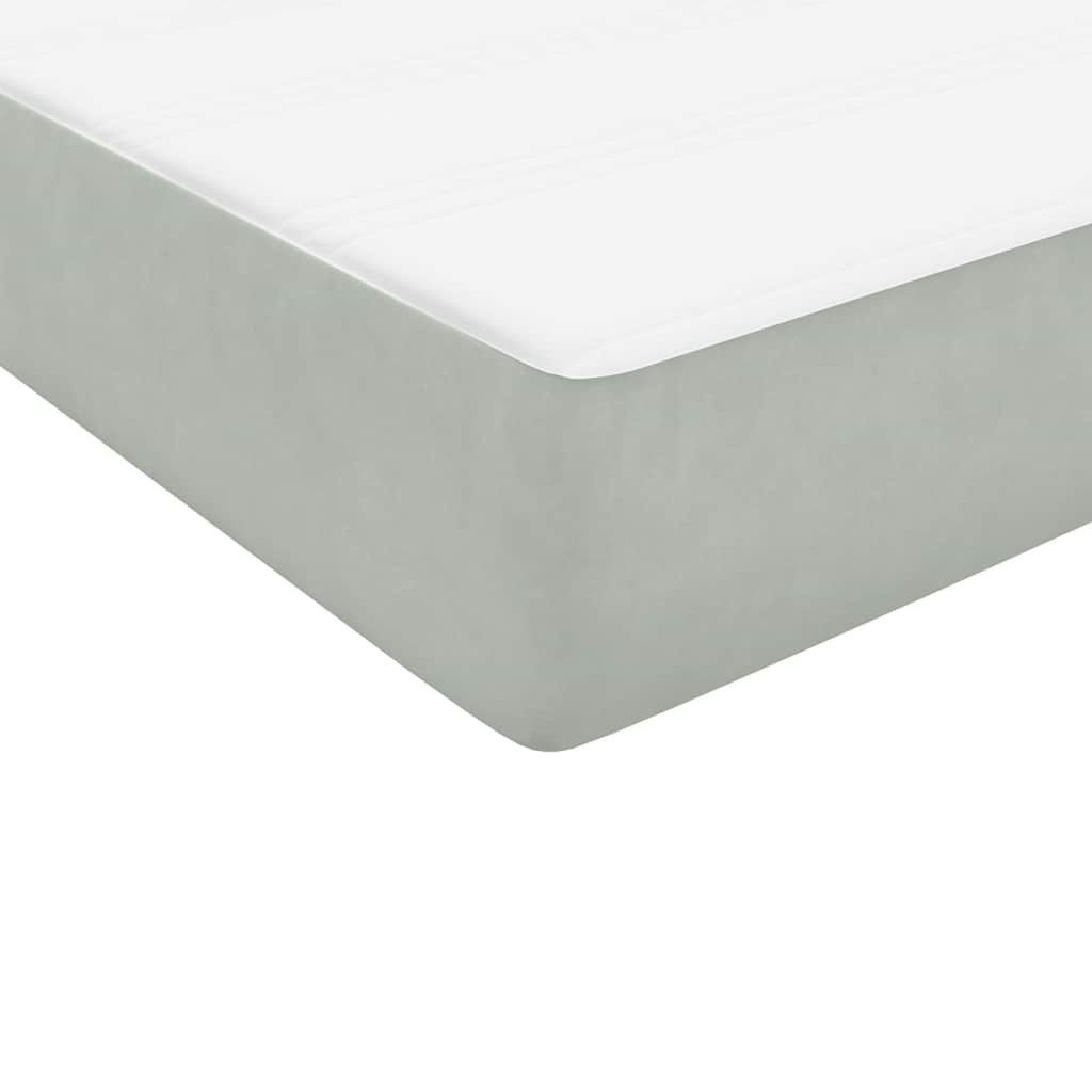 Boxspringbett mit Matratze Hellgrau 90x220 cm Samt