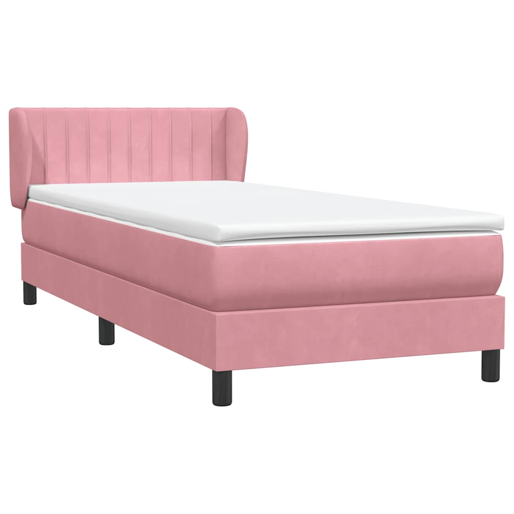 Boxspringbett mit Matratze Rosa 100x220 cm Samt