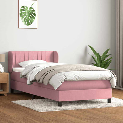 Boxspringbett mit Matratze Rosa 100x220 cm Samt