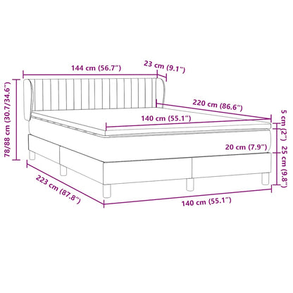 Boxspringbett mit Matratze Rosa 140x220 cm Samt