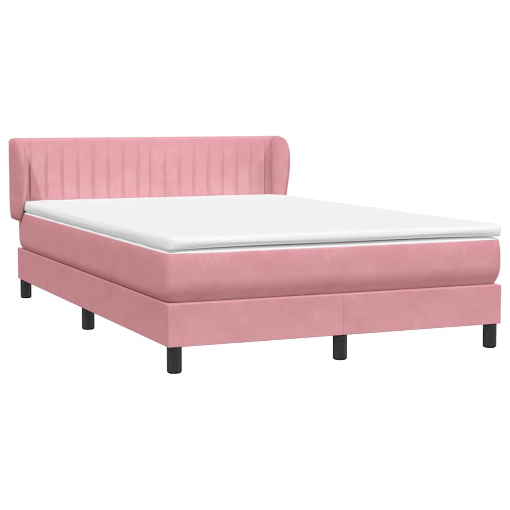 Boxspringbett mit Matratze Rosa 140x220 cm Samt
