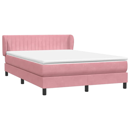 Boxspringbett mit Matratze Rosa 140x220 cm Samt