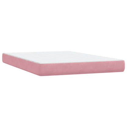 Boxspringbett mit Matratze Rosa 140x220 cm Samt