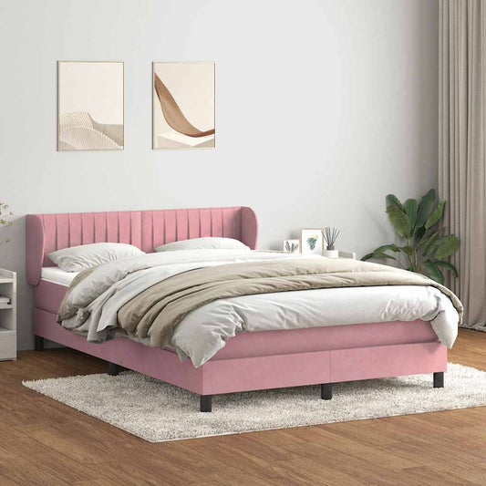 Boxspringbett mit Matratze Rosa 140x220 cm Samt