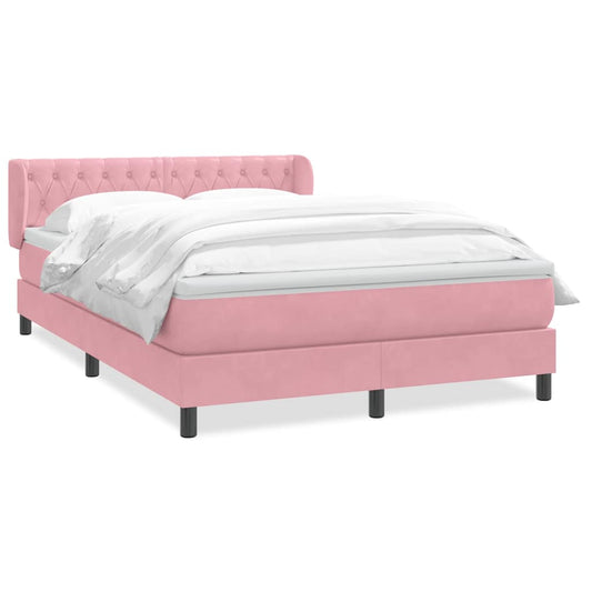 Boxspringbett mit Matratze Rosa 160x210 cm Samt