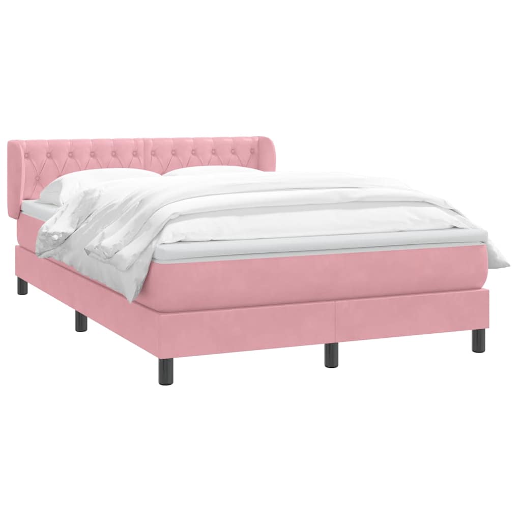 Boxspringbett mit Matratze Rosa 160x210 cm Samt
