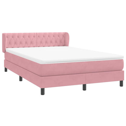 Boxspringbett mit Matratze Rosa 160x210 cm Samt