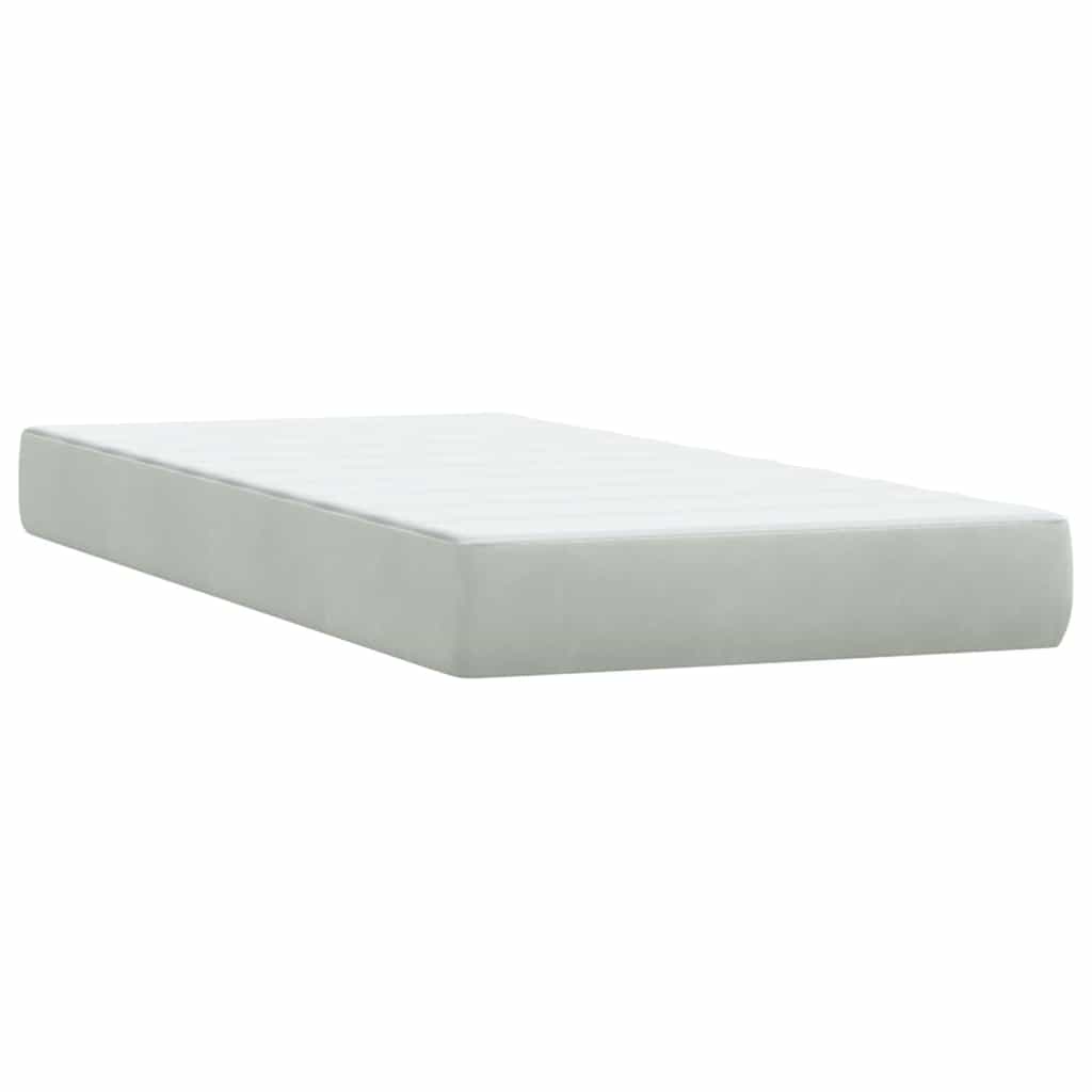 Boxspringbett mit Matratze Hellgrau 80x220 cm Samt
