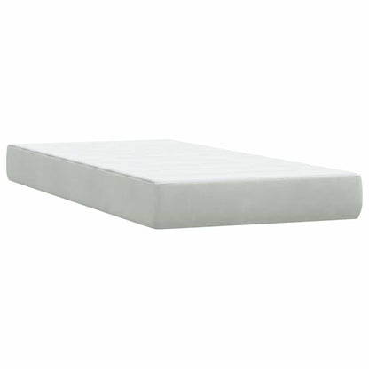 Boxspringbett mit Matratze Hellgrau 80x220 cm Samt