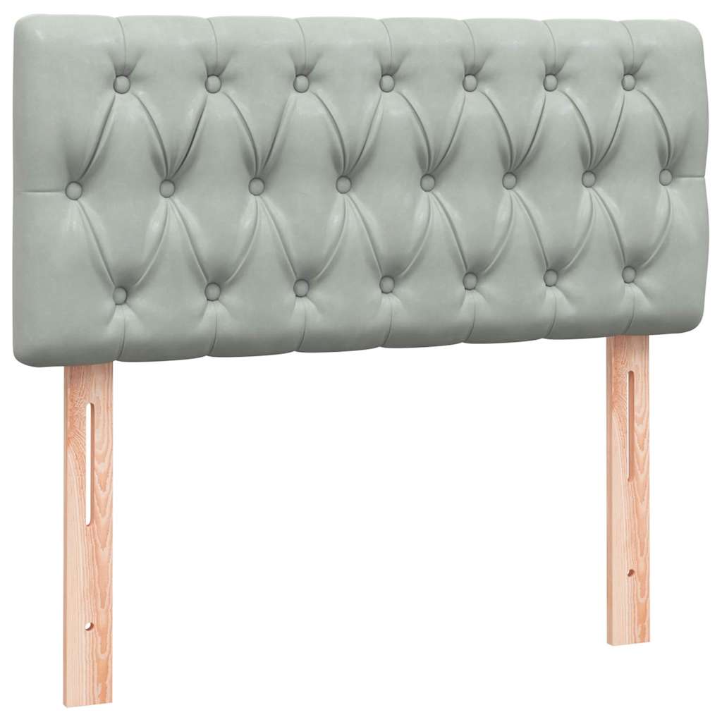 Boxspringbett mit Matratze Hellgrau 80x220 cm Samt