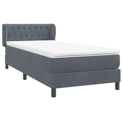 Boxspringbett mit Matratze Dunkelgrau 80x220 cm Samt