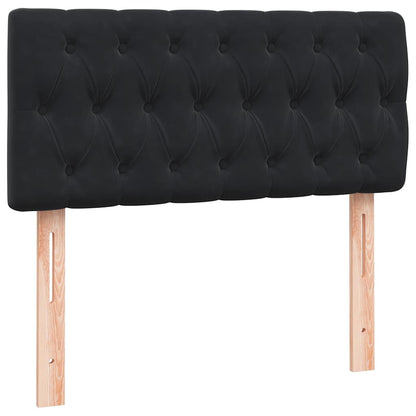 Boxspringbett mit Matratze Schwarz 80x220 cm Samt