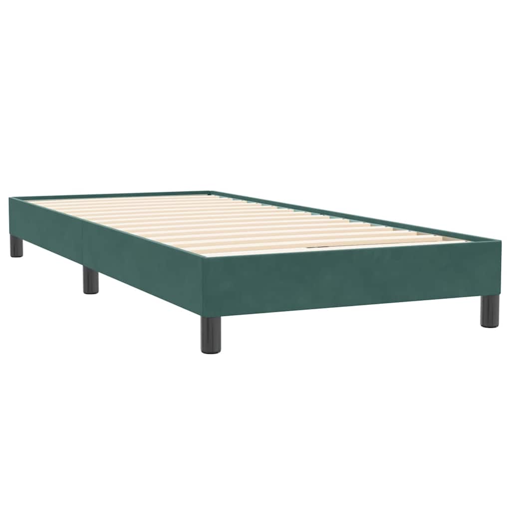Boxspringbett mit Matratze Dunkelgrün 80x220 cm Samt