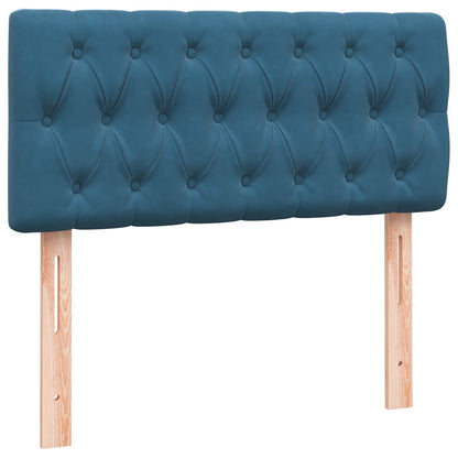 Boxspringbett mit Matratze Dunkelblau 80x220 cm Samt