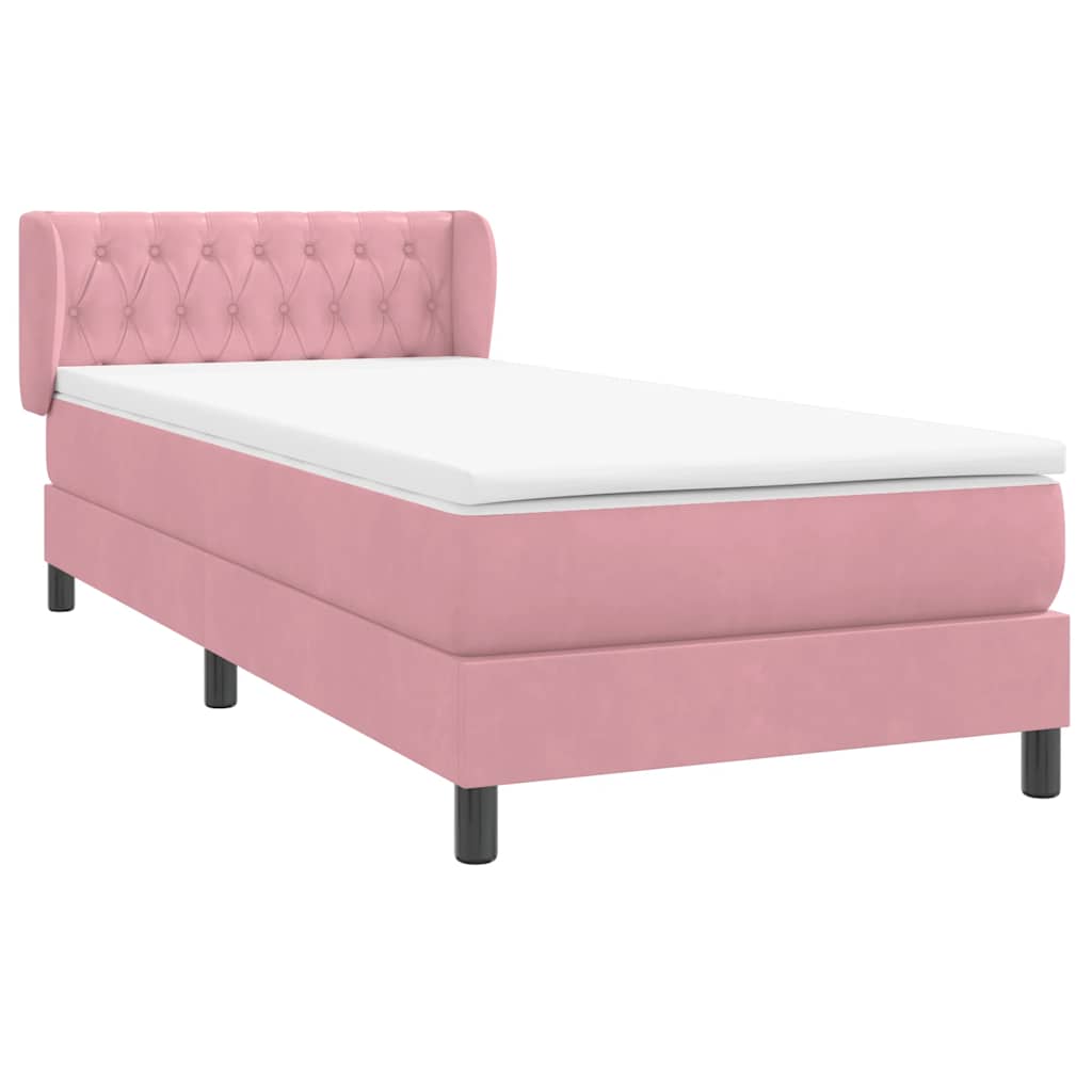 Boxspringbett mit Matratze Rosa 100x220 cm Samt