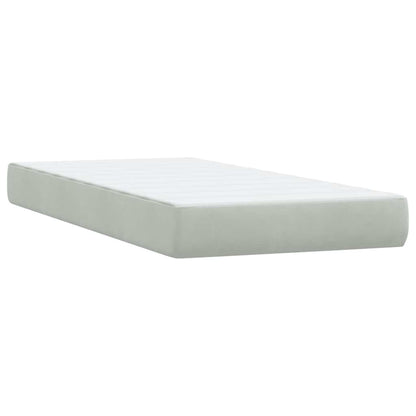 Boxspringbett mit Matratze Hellgrau 80x220 cm Samt