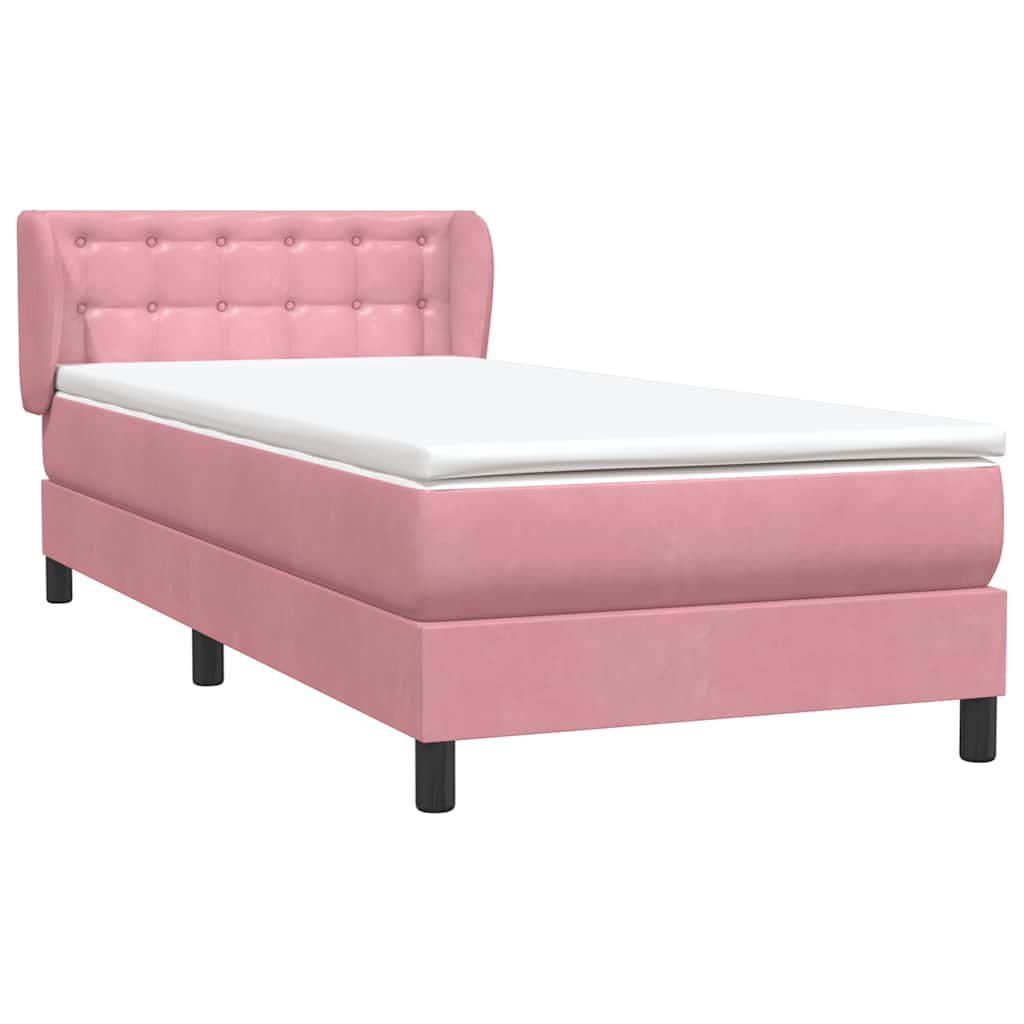 Boxspringbett mit Matratze Rosa 80x220 cm Samt