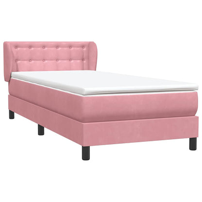 Boxspringbett mit Matratze Rosa 80x220 cm Samt
