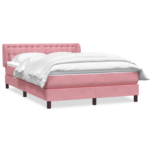 Boxspringbett mit Matratze Rosa 140x220 cm Samt