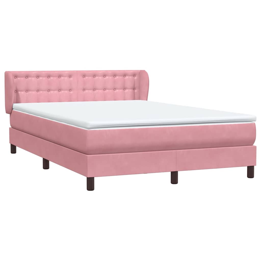 Boxspringbett mit Matratze Rosa 140x220 cm Samt