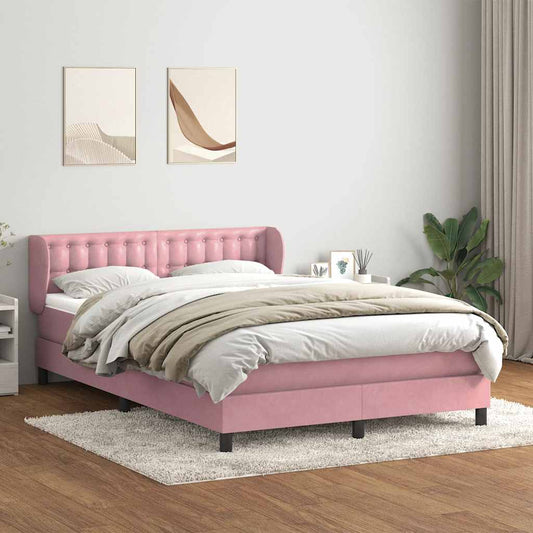 Boxspringbett mit Matratze Rosa 140x220 cm Samt