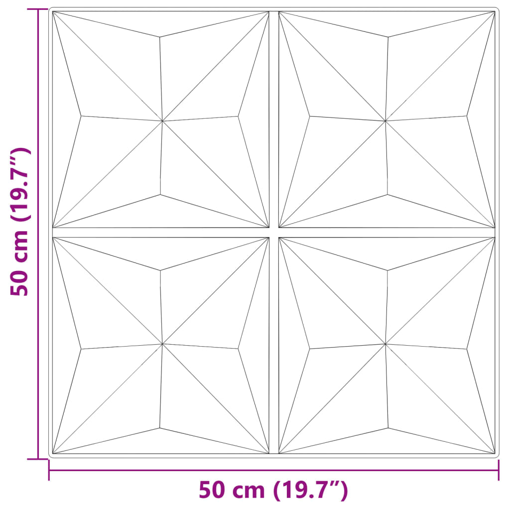 Wandpaneele 12 Stk. Grün 50x50 cm XPS 3 m² Origami