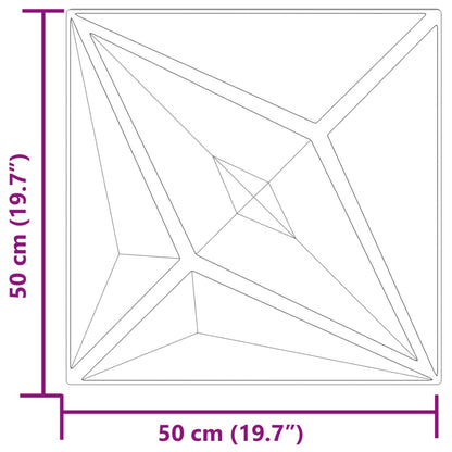 Wandpaneele 24 Stk. Grau 50x50 cm XPS 6 m² Stern