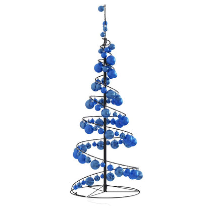 vidaXL Weihnachtsbaum Kegelform mit Kugeln 80 LEDs Warmweiß 120 cm